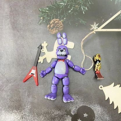 14CM FNAF Figures Nightmare Freddy Bonnie Foxy Chica Action Figure Movable Blacklight Freddy Frostbe PVC Model Collection Toys