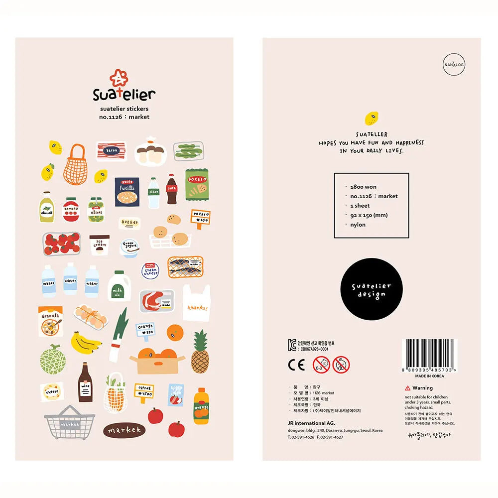 Korean Import Suatelier Travel Home Life Study Friend Stickers Scrapbooking Diy Journaling Diary Stationery Sticker School Gift