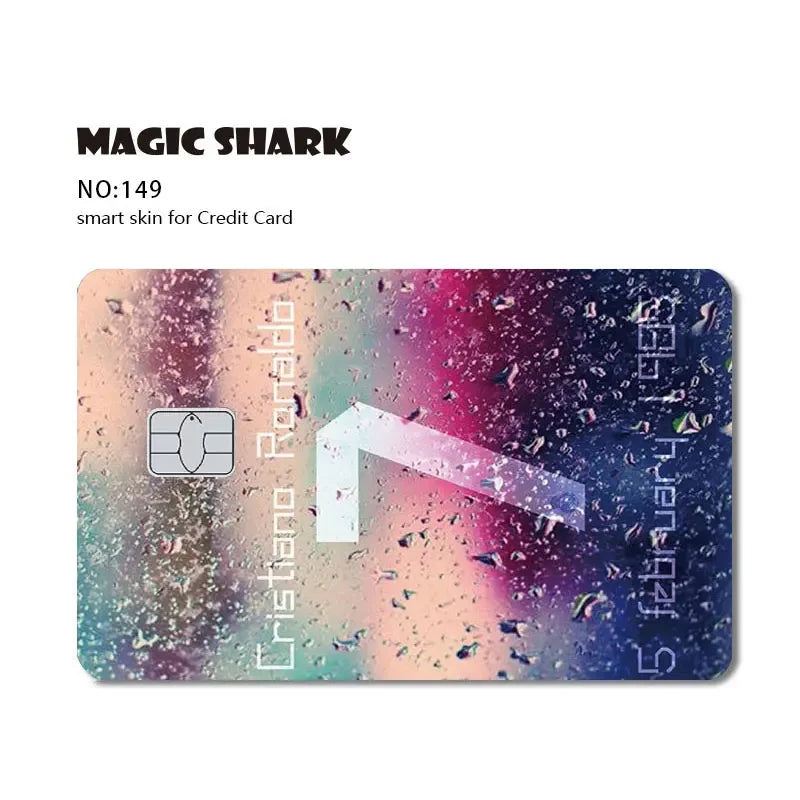 Magic Shark Flower Butterfly Bear Wing No Fade PVC Film Skin Cover Sticker for Bank Debit Credit Card