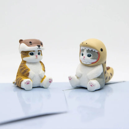 Mofusand Cats Wearing Marine Organism Clothes Blind Box Cute Action Figures Octopus Penguin Otter Table Ornaments Kids Gifts
