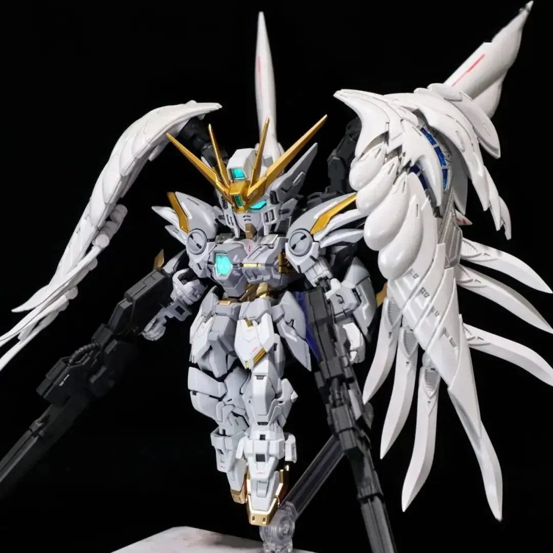 Gl Mgsd Wing Zero Ew Snow White Version Angel Feather Drop Mech Assembly Model Kit Action Figure Decoration Doll Boy Toy Gift