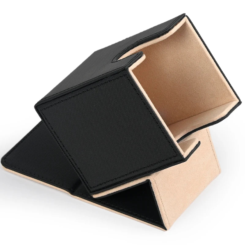 Card Deck Box,Card Deck Case Holds 100+ Sleeved Cards, PU Leather Card Storage Box For  TCG game trading cards.