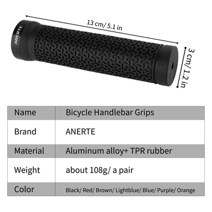 ANERTE Rubber Bicycle Grips 22mm Purple Brown Orange Black Ergonomic MTB Handlebar Grips for Dirt Pit BMX Mountain Bike Grips