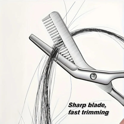 Professional Stainless Steel Eyebrow Scissors with Comb Teeth and Tweezers-Style Tip Heavy-Duty Sharp Blades Serrated Edge