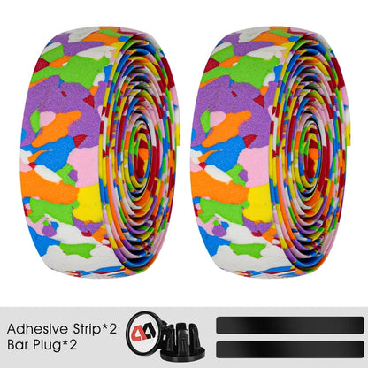 WEST BIKING EVA Bar Tape High Tenacity Handlebar Tape Adhesive Bike Handle Tape Shock Absorbing Bar Tape With Hole for Road Bike