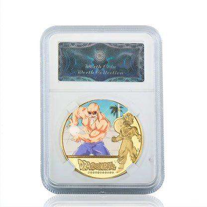 Dragon Ball Gold Plated Gold Coin Son Goku Vegeta Commemorative Coins Children Classic Anime Peripherals Collection Toy Souvenir