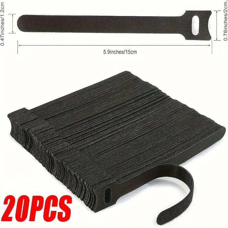 10-100pcsReleasable Cable Organizer Ties Mouse Earphones Wire Management Nylon Cable Ties Reusable Loop Hoop Tape Straps Tie