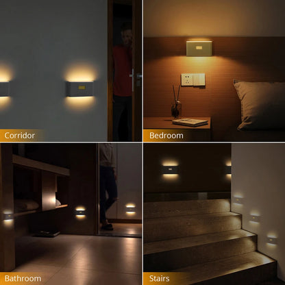 Motion Sensor Smart Led Night Light, Square Lens Eye Protection Bedside Lamp,for Wardrobe,Living Room,Bedroom,Staircase,Camping