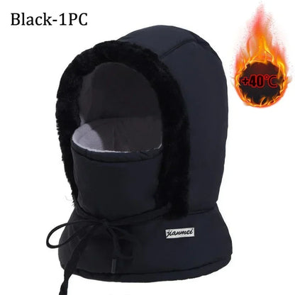 Cold Weather Thermal Balaclava Scarf Winter Windproof Hood Hat Plush Neck Warmer Ski Face Mask for Outdoor Activities