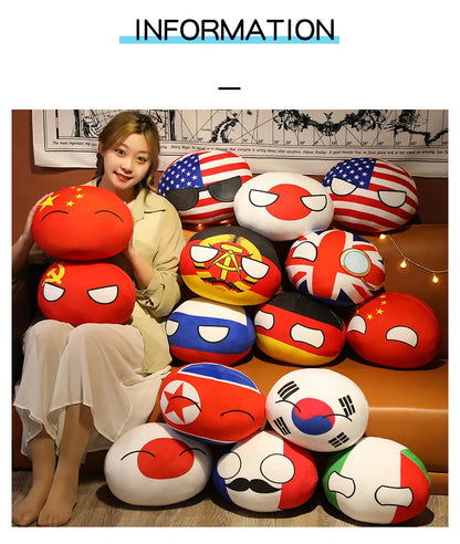 Wholesale Hot 10/30/40cm Polandball Country Ball Toy Plush Pendant Doll Countryball Ussr Usa France Russia Uk Japan Germanyitaly
