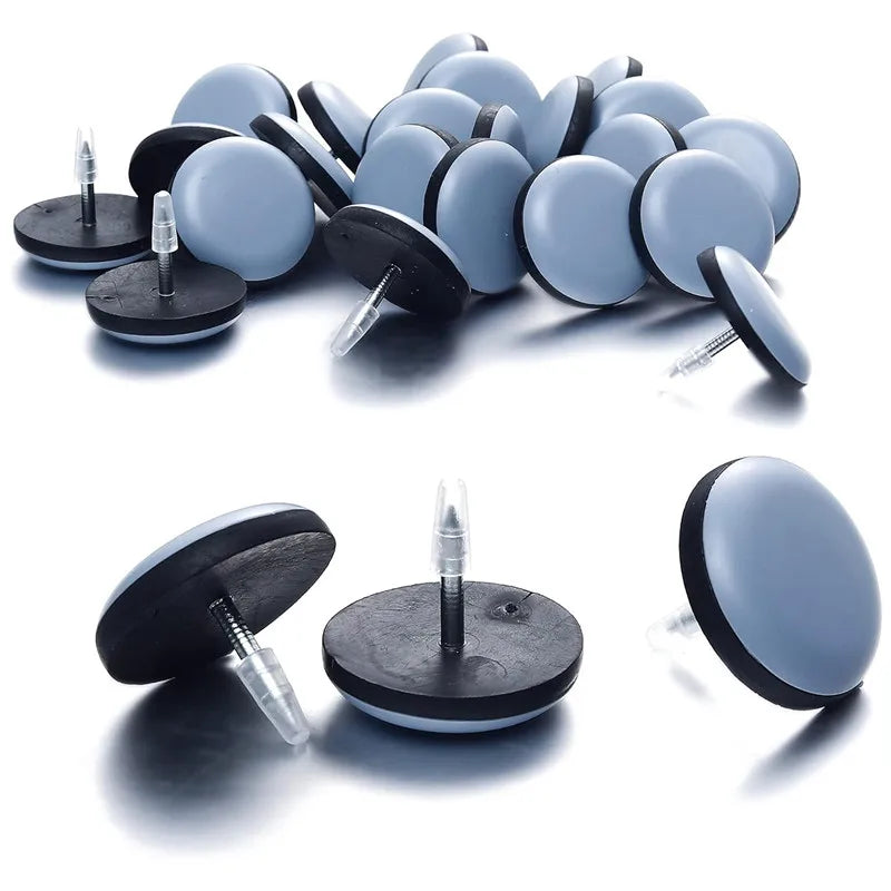 20Pcs 19/22/25/30/38mm Table Chair Foot Sliders Round Furniture Legs Pads With Nails Cabinet Sofa Glides Floor Protectors Slider