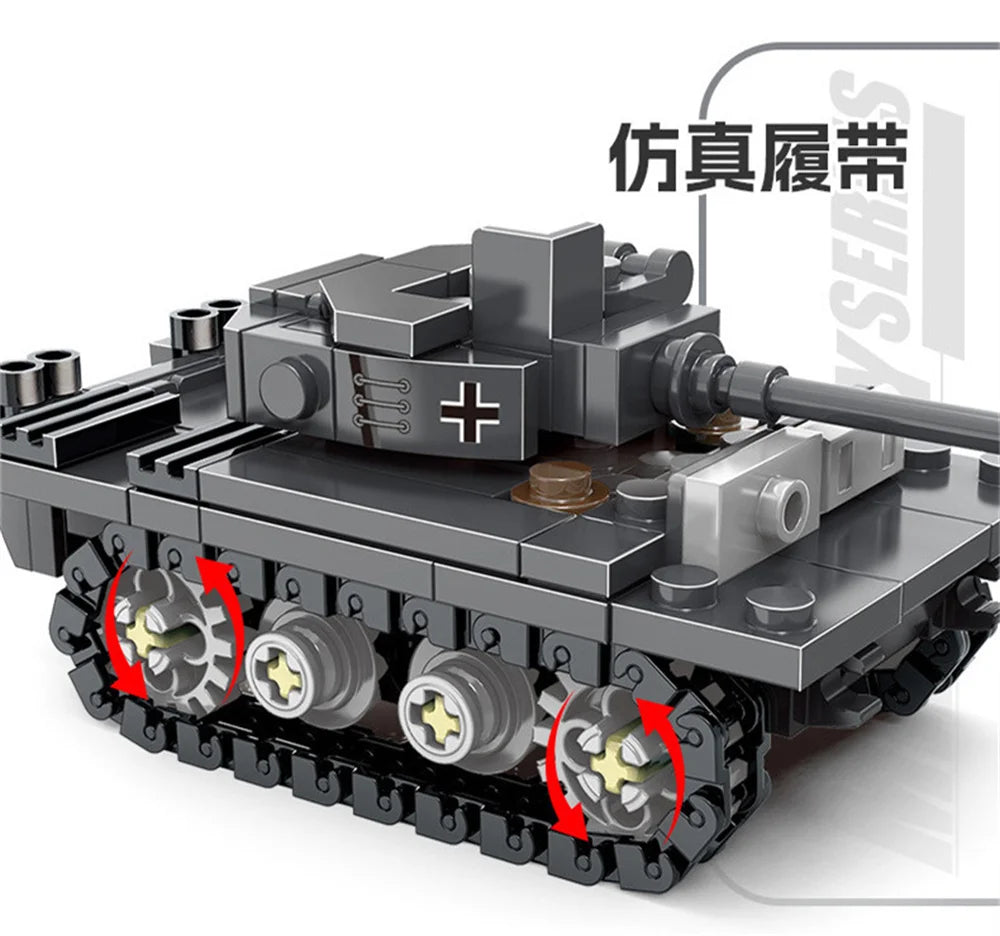 World War 2 WW2 Army Military Soldiers SAWT Soldiers The King Tiger Heavy Tank DIY Model Building Blocks Bricks Children'S Toys