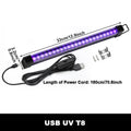 Black Light UV T5 T8 Tube 5V 6W Ultraviolet Lamp Bulb 395nm Blacklight Bar for Money Detector Halloween Party Disco Decor