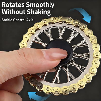 Metal Flywheel Gear Chain Gyro Fingertip Gyro Sprockets Fidgets Toy Anti-stress Fidgeting Spinners Finger Exercise Toys Xmas
