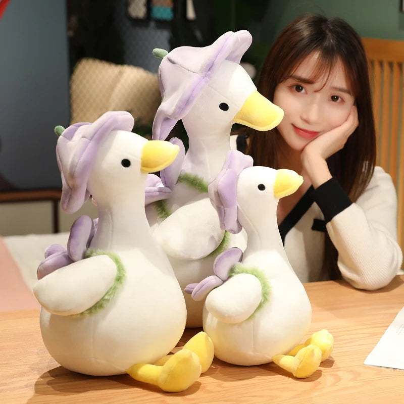 Lovely Duck Doll Flower Duck Plush Toy Stuffed Animal Plush Toy Best Gift Kawaii Plushie Toy Simulation Funny Doll