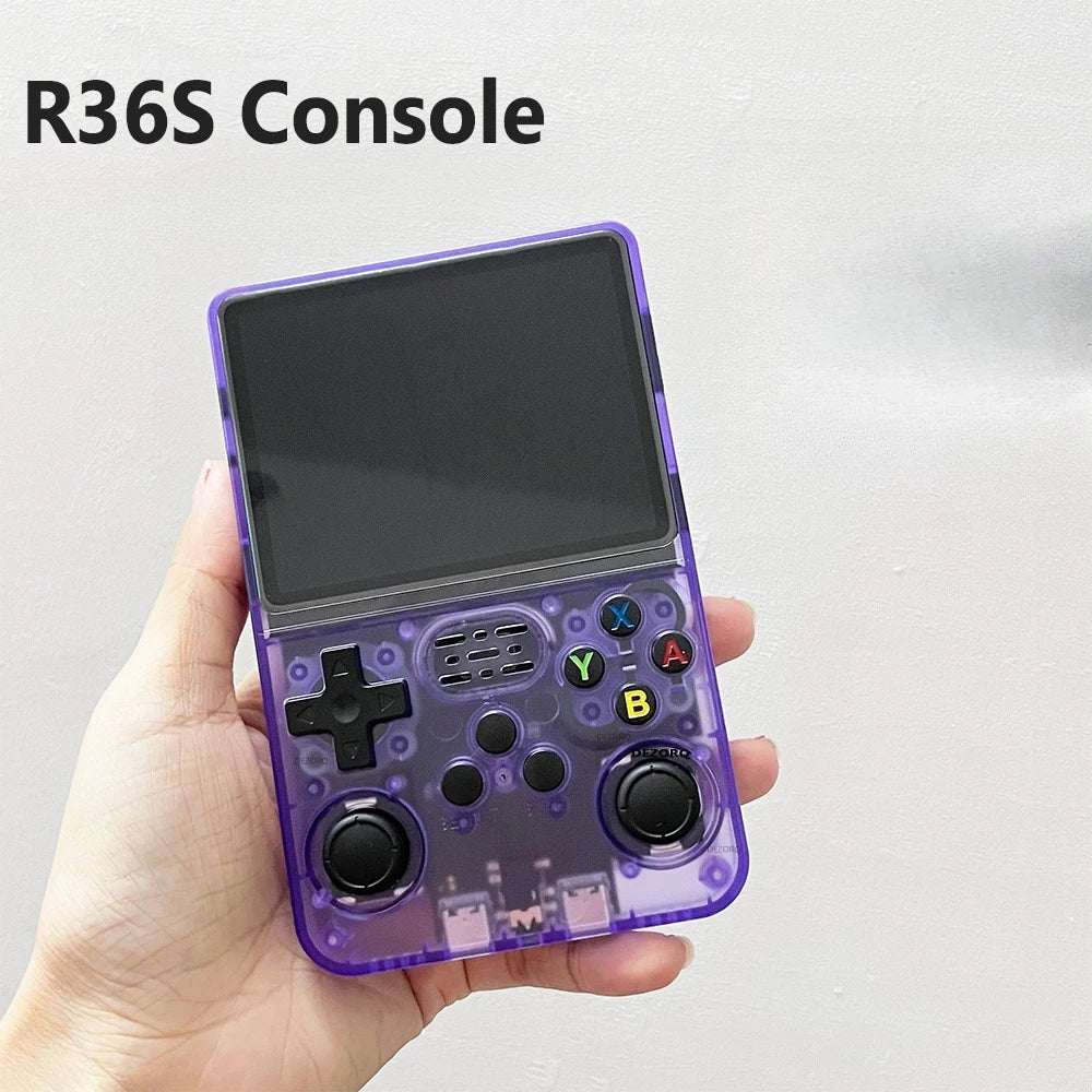 R36S Retro Handheld Game Console Linux System 3.5-Inch IPS HD 4K 64G 20000+ Classical Games Portable Pocket Game Console
