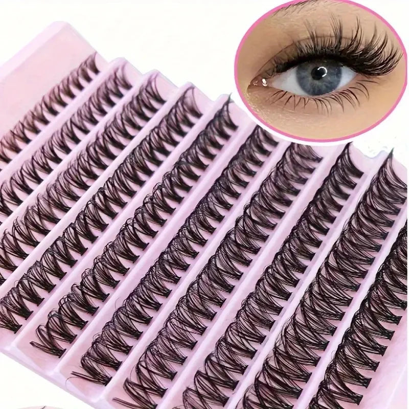 Cluster Lashes, 240pcs 40D 9-16mm Mixed Lengths, Ultra-Natural Look Thin Ultra-Soft Ultra-Light, Reusable  for Beginners