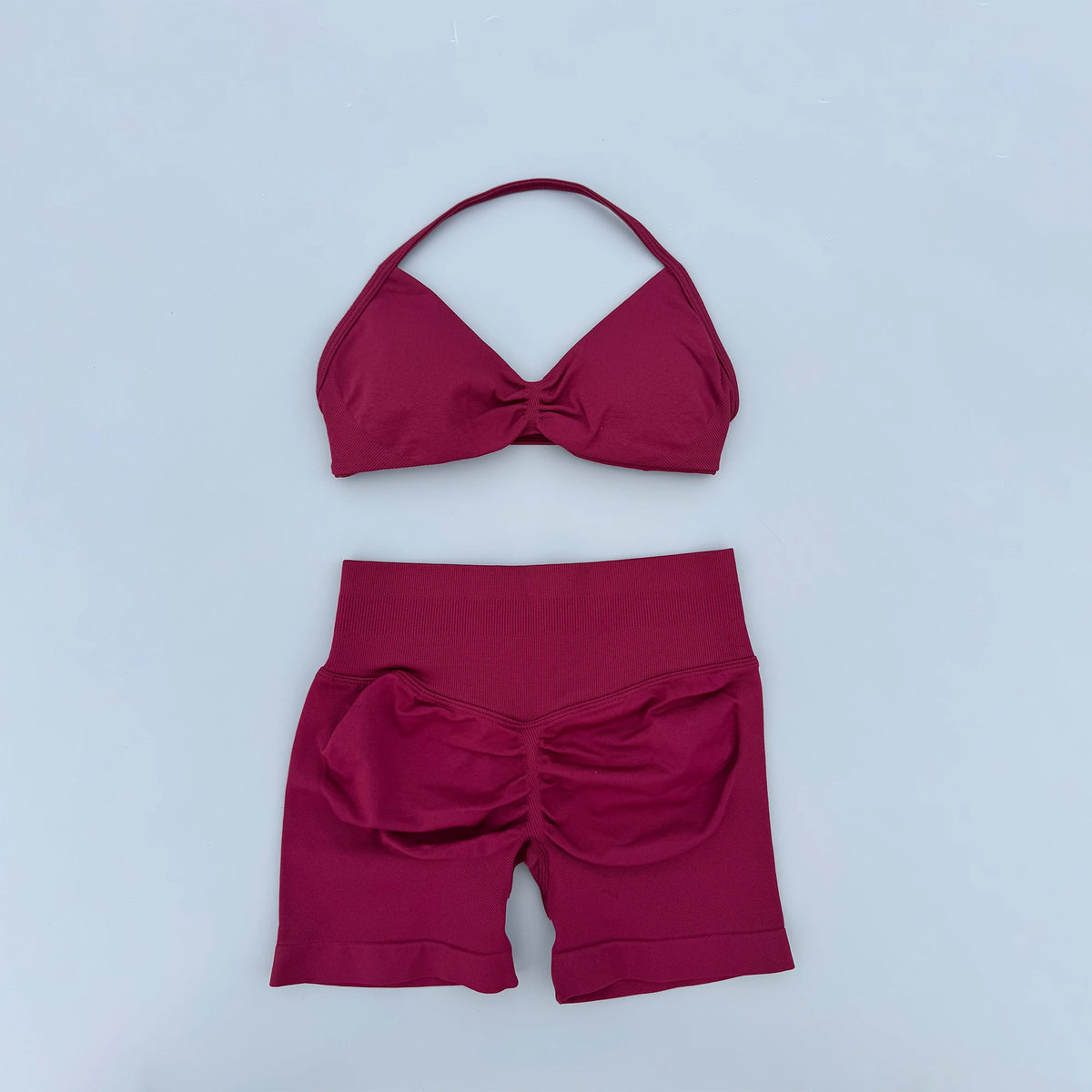 2 Piece Sports Gym Set Strappy Bra Yoga Underwear Short Sport Leggings Bicycle Running Sportswear Woman Seamless Yoga Set