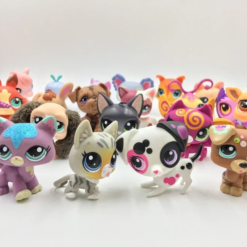 Rare pet 10pcs/lot pet lps toy Cute Stands Cat Dog Rare Original Figure Bobble head toy Kitten Collie Spaniel