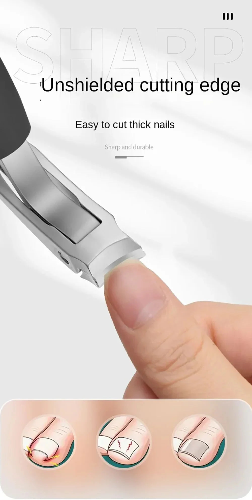 Heavy-Duty Nail Clippers Prevent splashing Wide Fingernail Clipper Thick Hard Toenail Cutter Arc Blade Manicure Scissor Tools