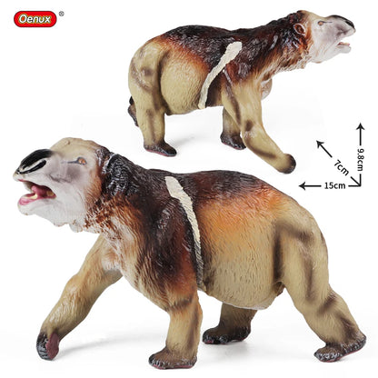 Oenux Prehistoric Wild Animals Simulation Armadillo Doedicurus Sabretooth Model Action Figures PVC Collection Toy For Kid Gift