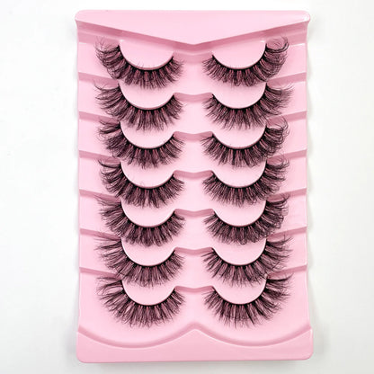New 7 pairs of thick, 3D simulation mink fur fake eyelashesshort, dramatic fake eyelashes  wholesale full line fake eyelash make
