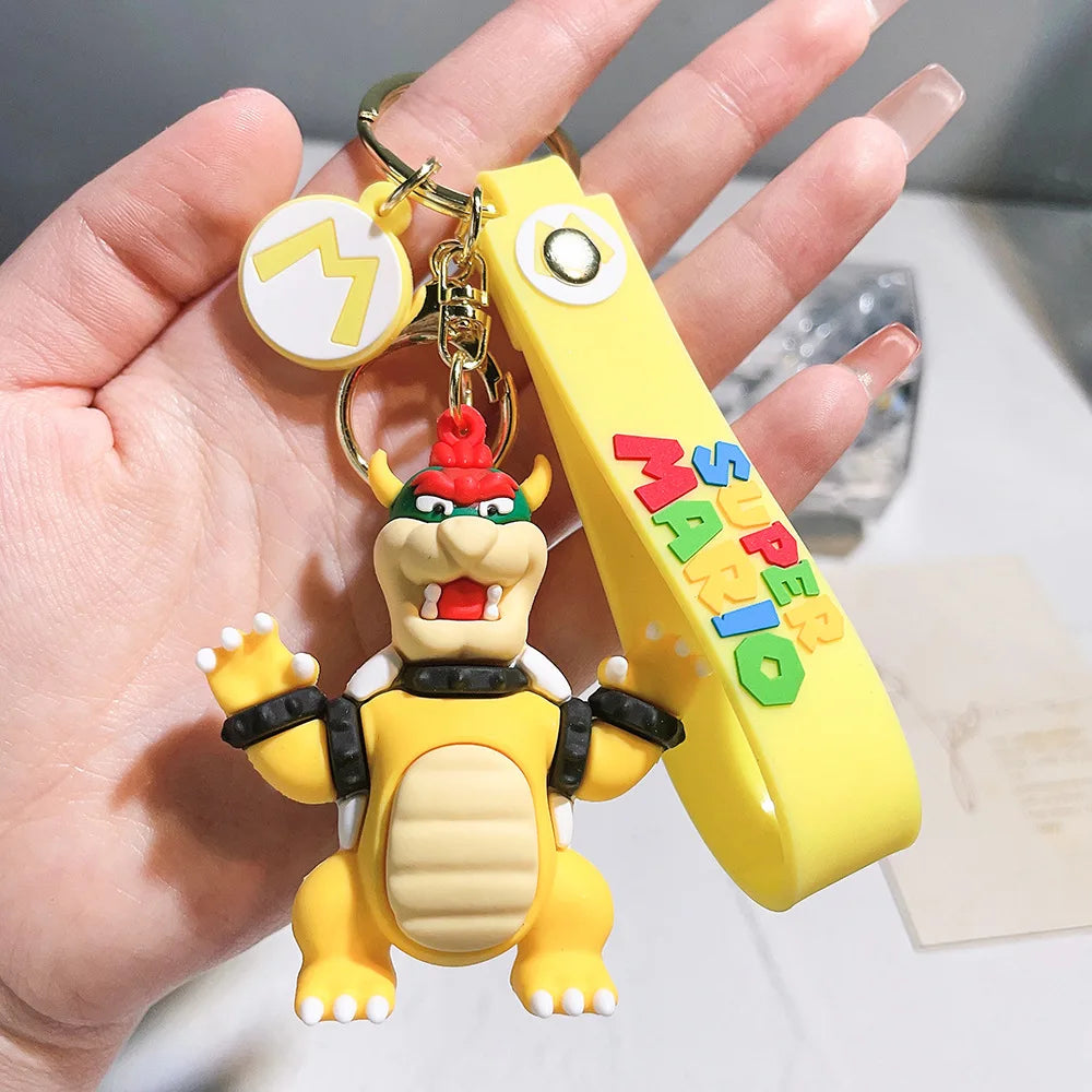 19 Styles Anime Keychain Mario Bros Luigi Toad Bowser Action Figure Model PVC Cartoon Bag Doll Pendant Toys Gift