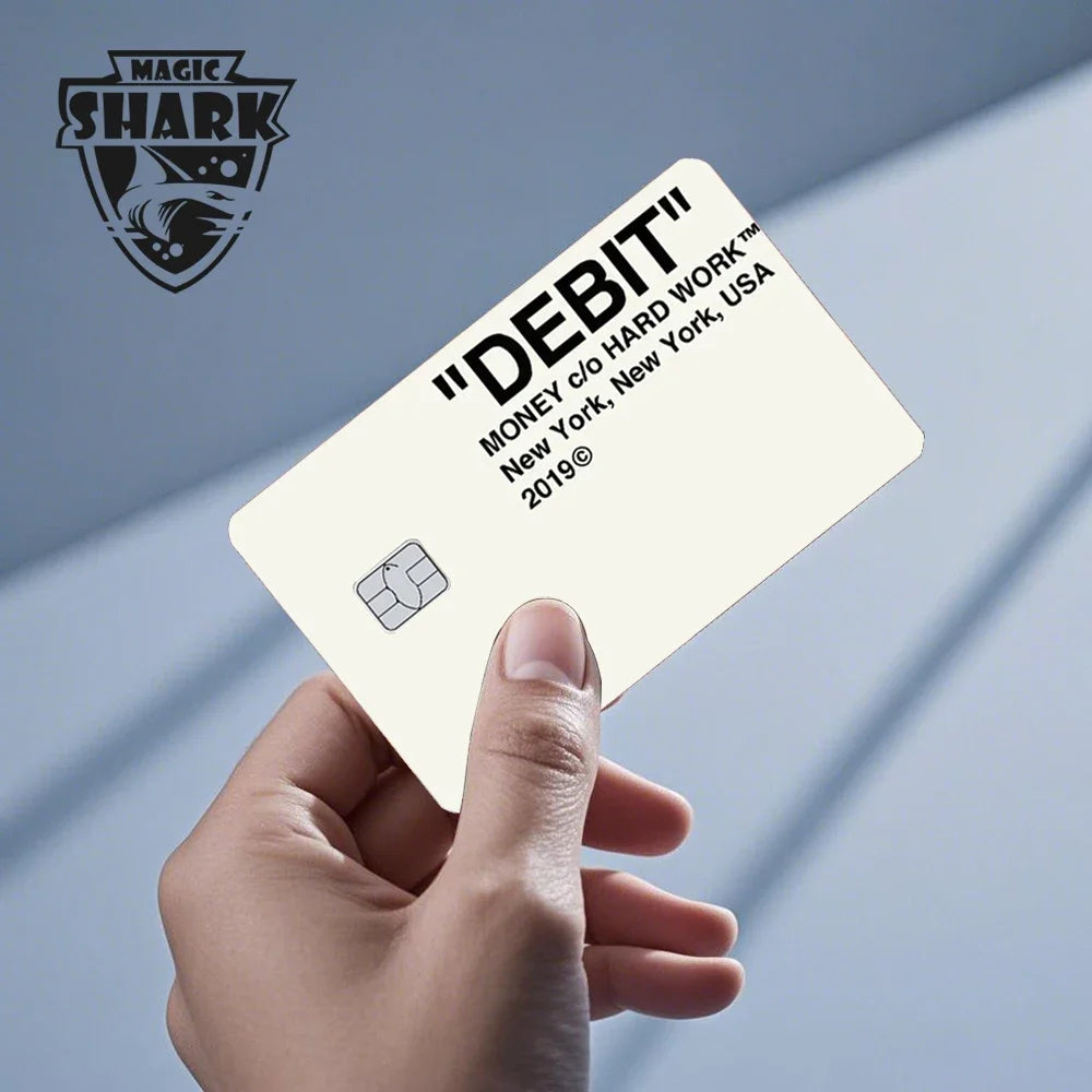Magic Shark Dog Meme Hunter Snake Stonks 3M Matte PVC Front Sticker Film Cover Skin for Bank Debit Credit Card