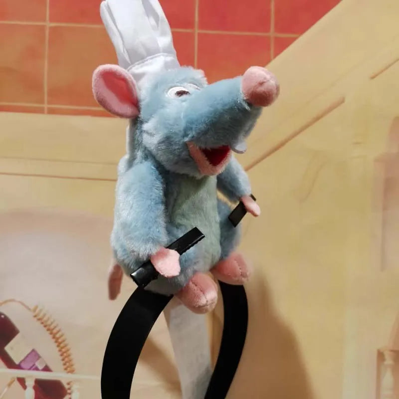 Disney Ratatouille Hairband Cartoon Plush Doll Headband French Wide-brimmed Hairpin Photo Headdress Creativity Kawaii Girl Gift
