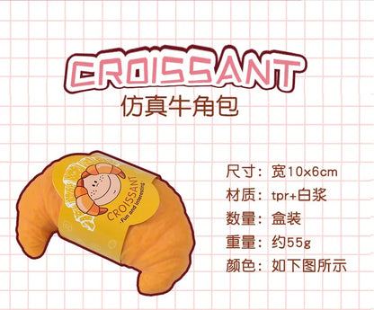 Fun Realistic Croissant Toy Pinch Squeeze Relief Squishy Stress Cute Lazy Stress Ball Funny Stress Relief Fidget Toy