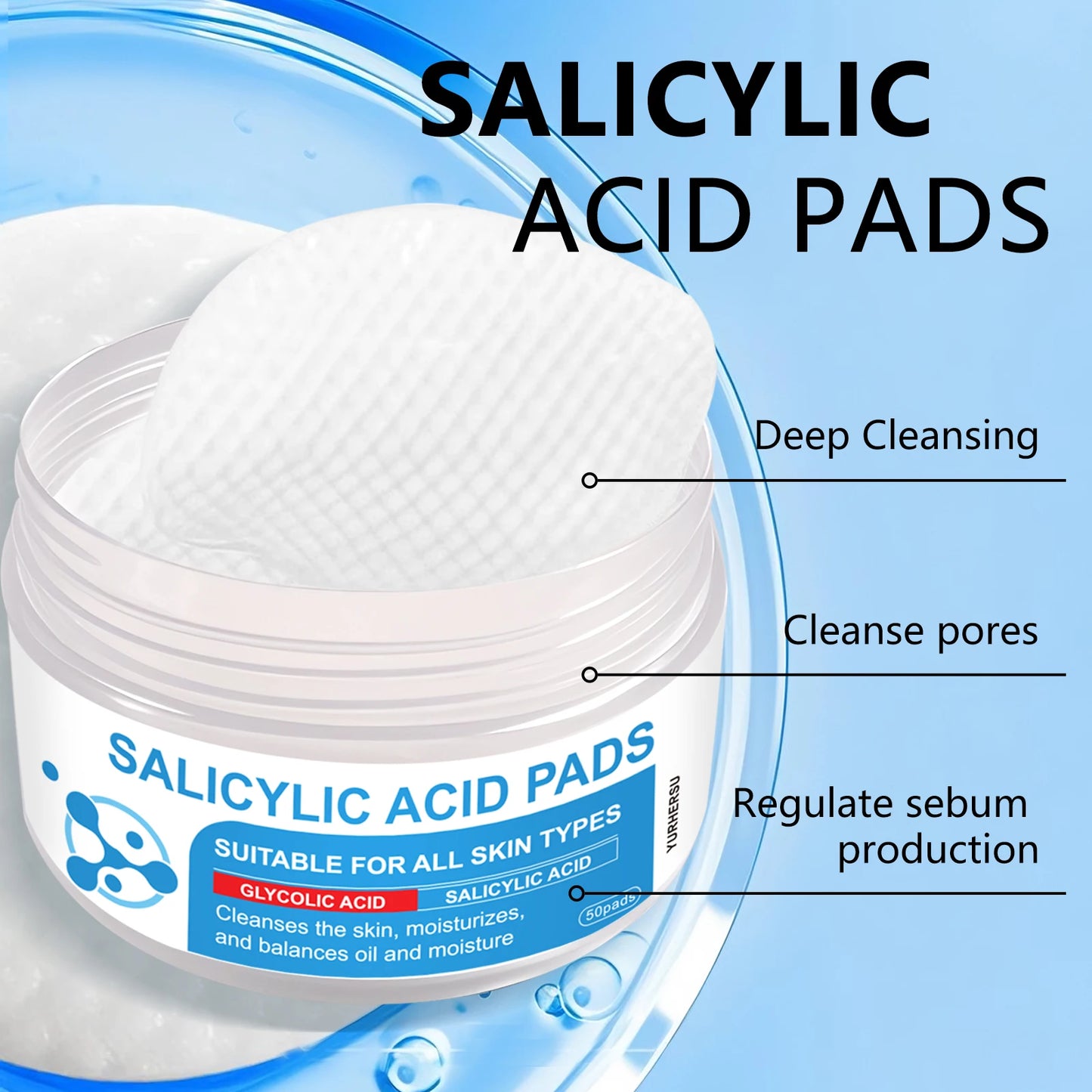 These dual-effect facial toner pads contain 4.5% AHA lactic acid and 0.45% BHA salicylic acid for exfoliation skincare