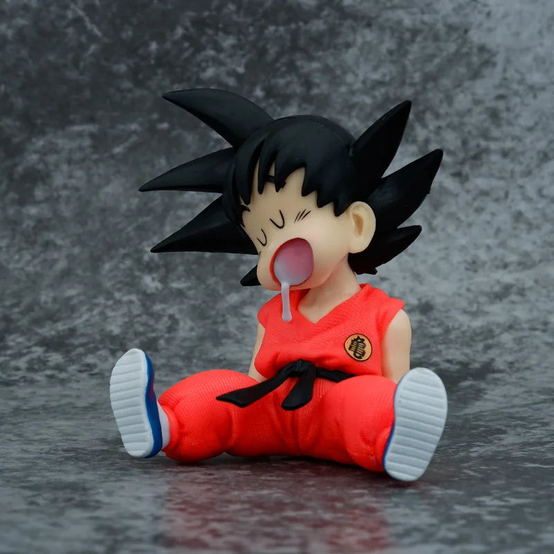 10cm Dragon Ball Z Anime Pvc Action Figure Sitting Posture Sleep Son Goku Model Statue Collection Decoration Toys Birthday Gift