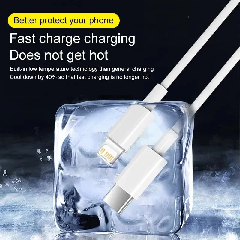 PD 20W Fast Charging Cable 1M 2M For Apple iPhone 11 13 12 14 Pro Max Plus  Data Line Cables Quick Charge Phone Accessories
