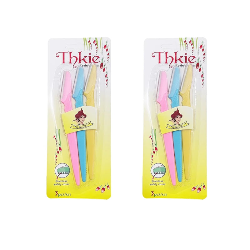Mix Color Eyebrow Razor Women Face And Body Safe Trimmer Hair Shaver Eye Brow Remover With Cover Small Makeup Tools Set