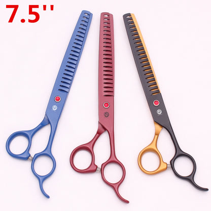 7.5'' Professional Pet Grooming Scissors Hair Cutting Fishbone Thinning Comb Hemostatic Forceps Japan 440C Set For Dog Cat Z3088