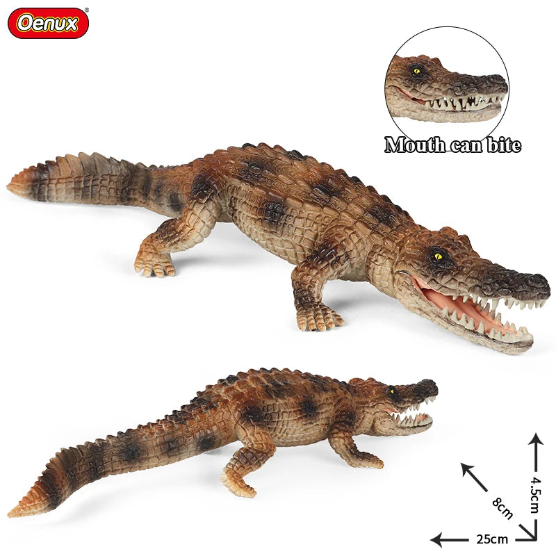 Oenux Wild Animals Action Figures Simulation Sarcosuchus Crocodiles Boar Croc Model PVC Collection Decorate Kids Educational Toy