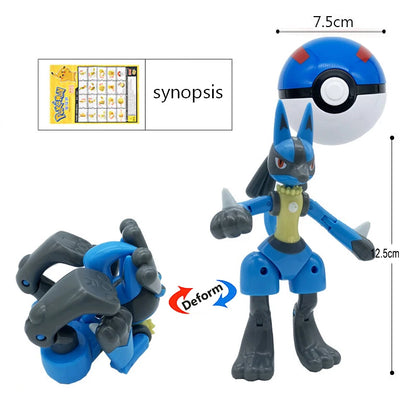 18 Styles Pokemon Anime Deformation Figures Pikachu Eevee Mewtwo Greninja Pokeball Figure Pet Action Model Toys Kids Gifts Toys