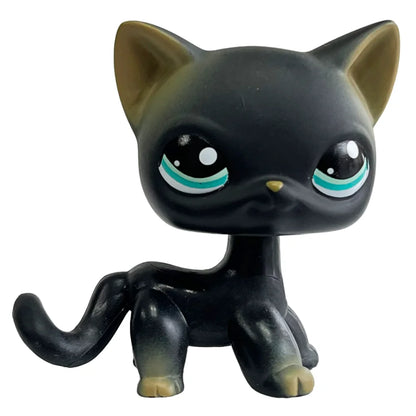 CAT rare pet lps bobble head toys short hair cat standing grey #5 #391 black #336 old original anime figure toys