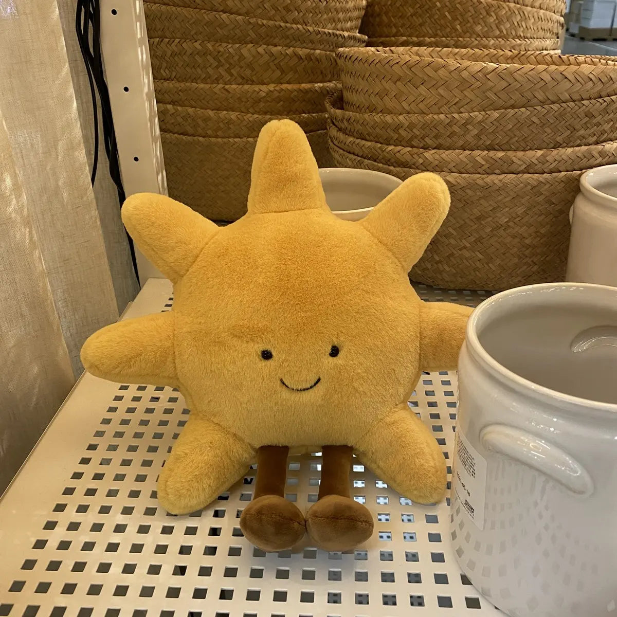 Deer INS Moon And Sun Plush Doll Stuffed Cartoon Cuddly Kawaii Sky Pillow with Legs Sitting Decor Pillow For Bedroom Sofa Chair