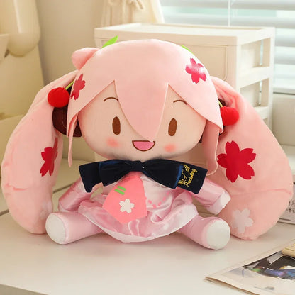 32cm Cute Hatsune Miku Plush Toy Kawaii Anime Miku With Bow High Quality Plushies Home Decor Soothing Plushie Birthday Gift Girl