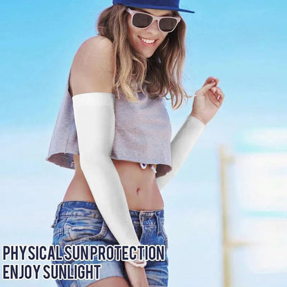 3Pairs Summer Sun Protection Ice Sleeve Men Women Fashion Breathable Elastic Ice Silk  Arm Gloves for Outdoor Cycling, Driving
