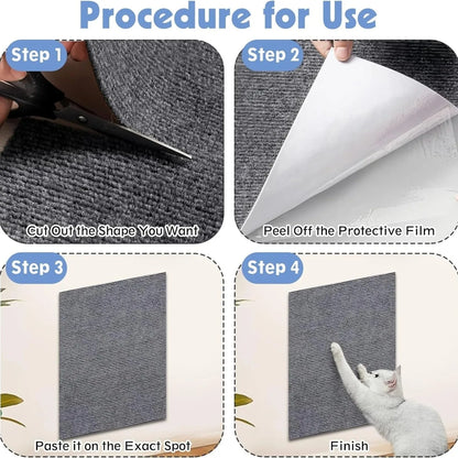Trimmable Self-Adhesive Carpet Mat Pad Anti Cat Scratch Mat Cat Pet Scratcher Furniture Couch Corner Indoor Sofa Wall Protector