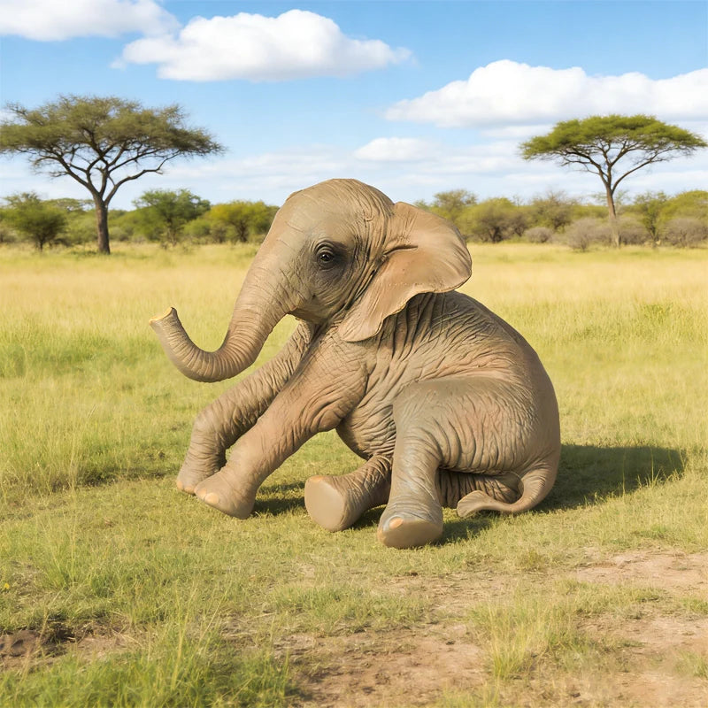 Oenux African Wild Animals Elephant Model Simulation Big Mammoth Action Figures Figurine PVC Educational Toy For Kids Gift