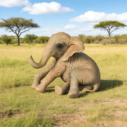 Oenux African Wild Animals Elephant Model Simulation Big Mammoth Action Figures Figurine PVC Educational Toy For Kids Gift