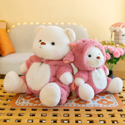 Kawaii Giant Bear Cosplay Panda Doll Creative Plush Toy Cartoon Zoo Animal Plushie Throw Pillow Birthday Xmas Gift Home Decor