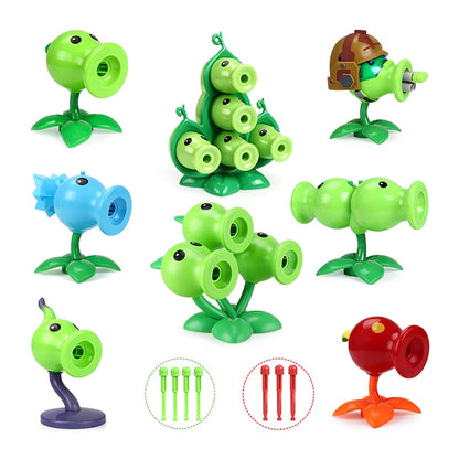 Funny Plants vs. Zombies 2 Hard Glue Peashooter Gatling Pea Shooter Sunflower Action Figure Model Dolls Shooting Toys Kids Gifts