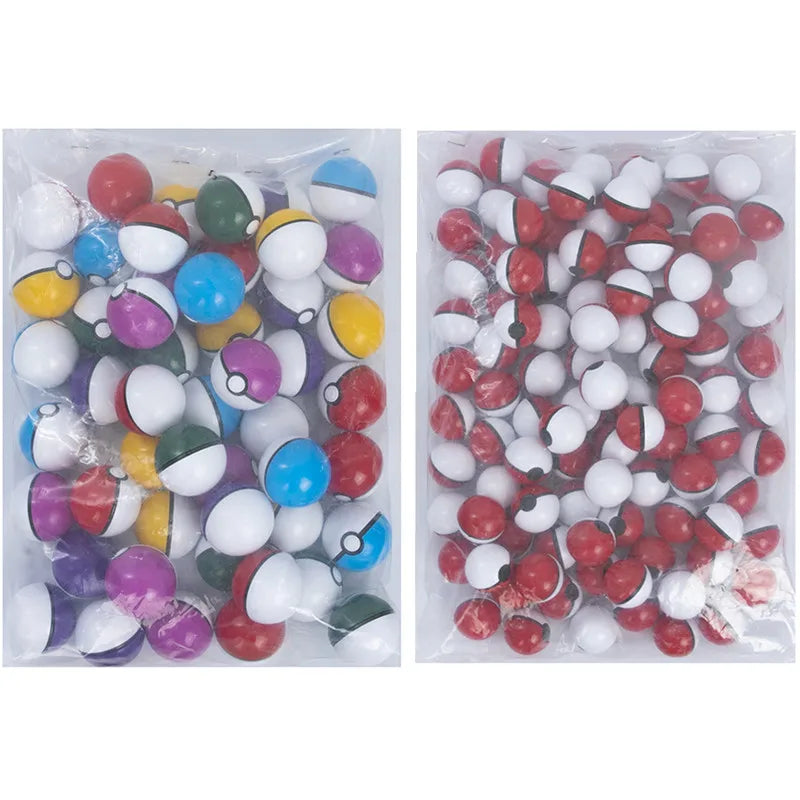New Style 50Pcs Elf Ball 5CM 100Pcs 3CM Pokemon Anime Action Figure Pet Pikachu Pocket Monster Pokeball Toys For Kids Xmas Gifts