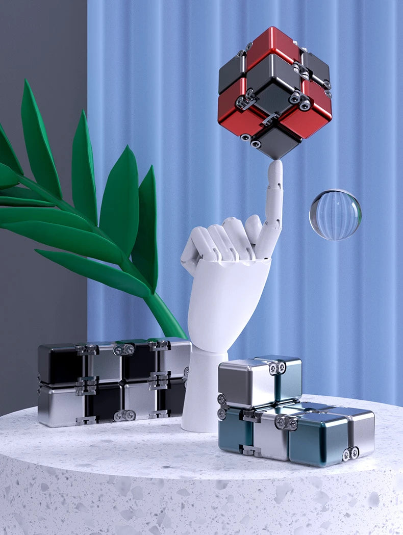 Fashion Metal Infinite Magic Cube New Unique Upgraded Disassembled Assembled Developing Intelligence Decompression Toy