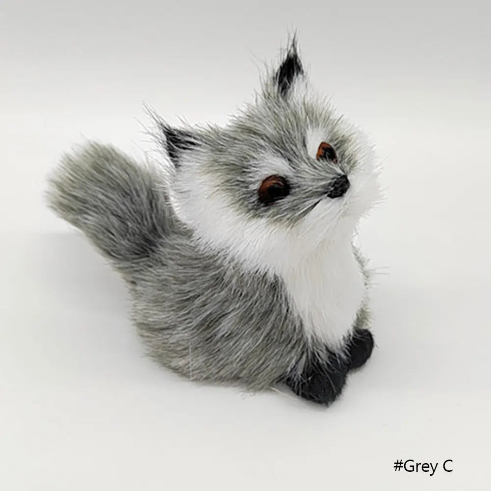 Mini Cat Rabbit Fox Owl Simulation Fur Model Plush Cats Action Figures Decor Gifts Imitation Animal Doll Home Decor Ornaments