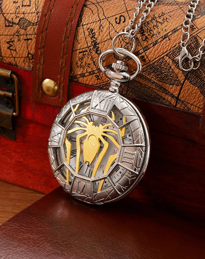 Fashion New Vintage Relief Carved And Hollowed Out Roman  Flip Style Pocket Watch On Chain Pendant Clock Chain Mens Women